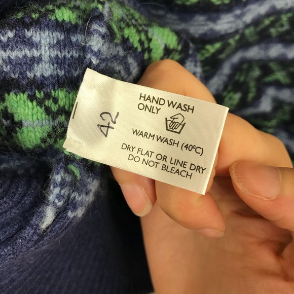 Peter Scott Wool Crewneck Sweater Geo Print Sz 42 - Picture 4 of 5